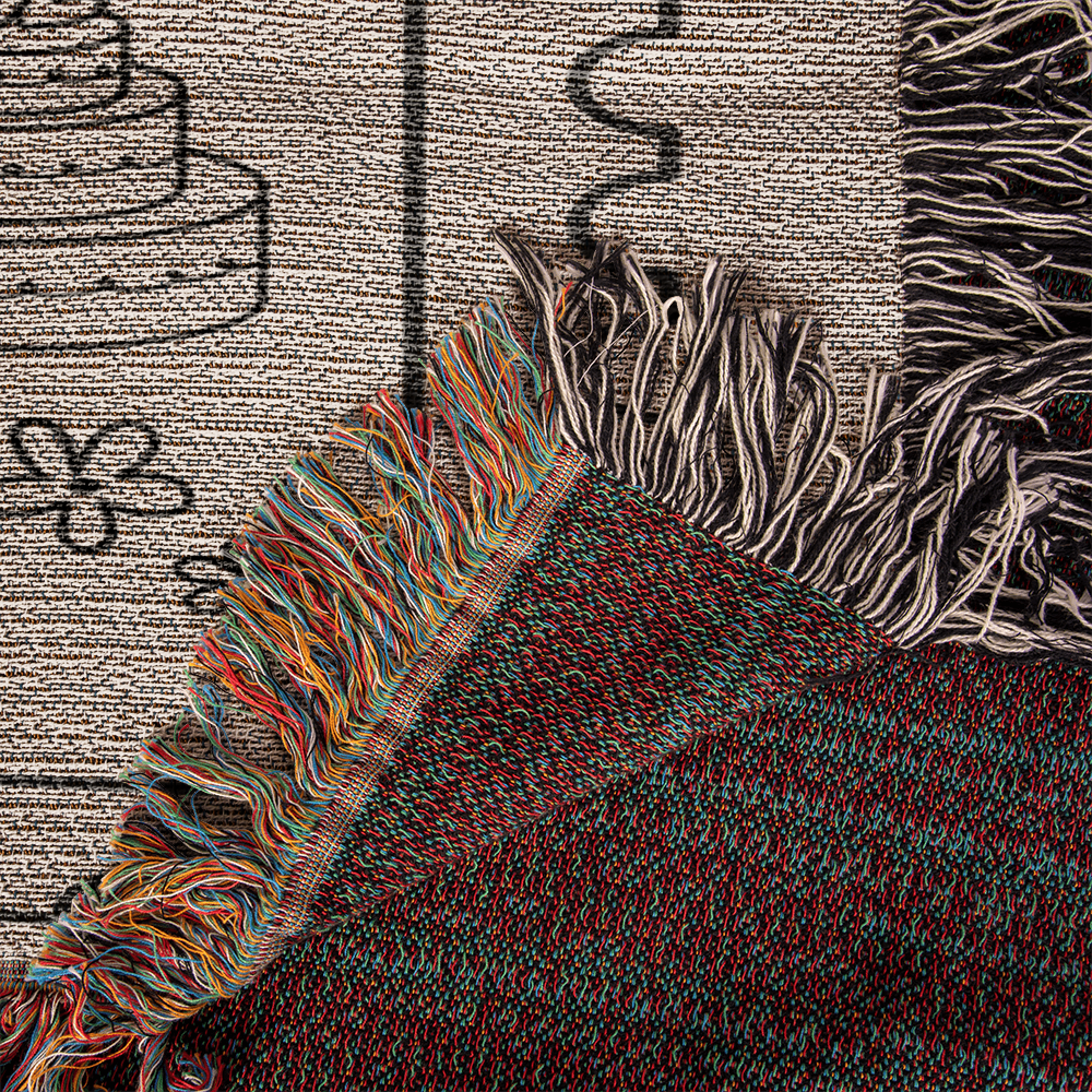 Custom Name Wedding Blanket, Personalized Woven Throw Gift for Couple, Cotton Anniversary Keepsake, Adventure Begins Blanket