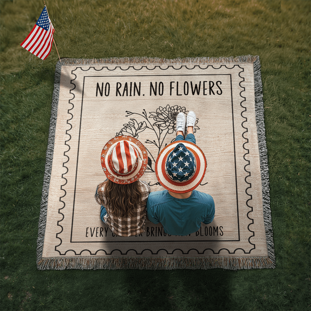 Personalized Comfort Blanket Birth Flower Name Encouragement Gift, Birthday Gift For Her, Comforting Gift, Christmas Gift