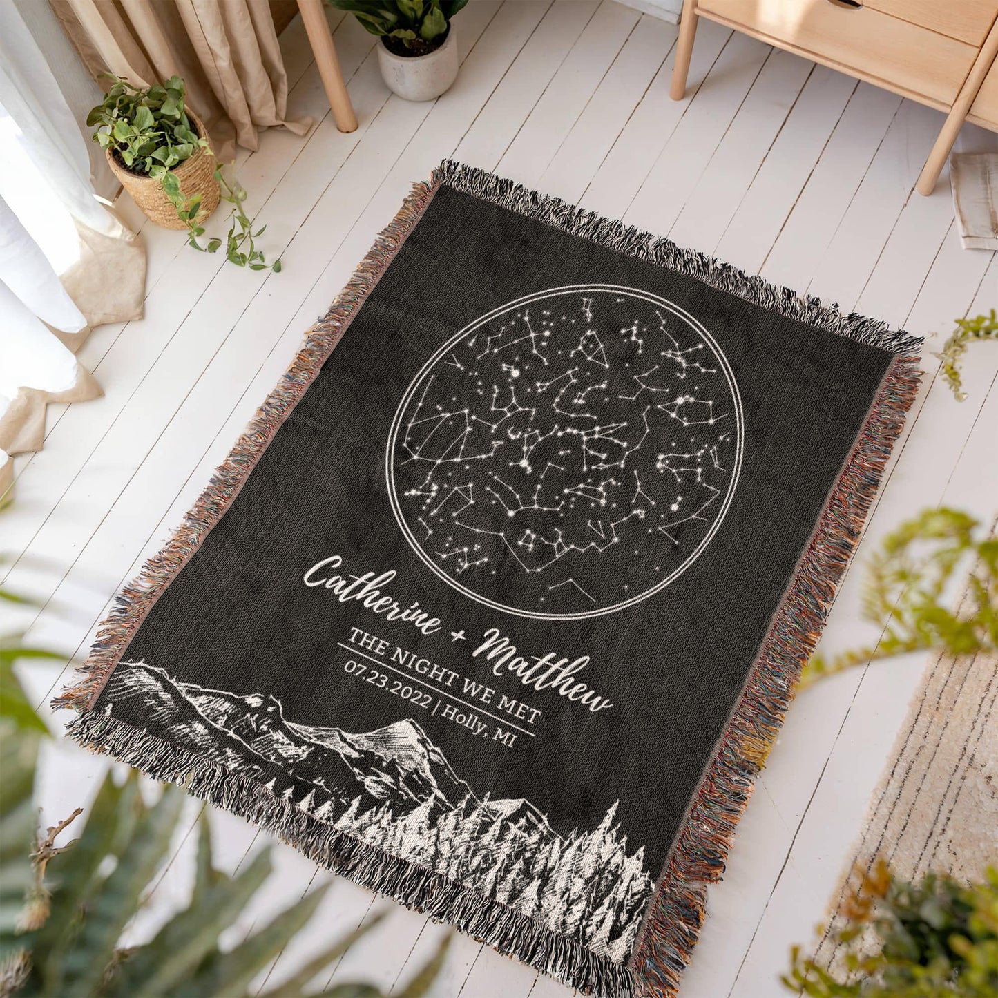 Personalized Blanket Custom Star Map By Date Couples Gift for Wedding Anniversary Husband Gift for Wife Gift for Fiancee Gift for Him Her
