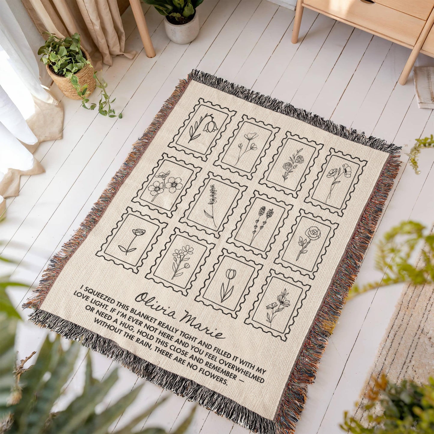 Custom Name Comfort Blanket | Encouragement Gift for Daughter or Granddaughter