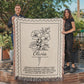 Custom Birth Flower Name Blanket | Personalized Woven Throw for Birthday, Christmas, Mother's Day, Graduation or Anniversary Gift