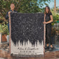Personalized Wedding Woven Blanket, Custom Star Map Throw with Names, Night Sky Special Date, Outdoors Lovers Gift, Cotton Anniversary Gift