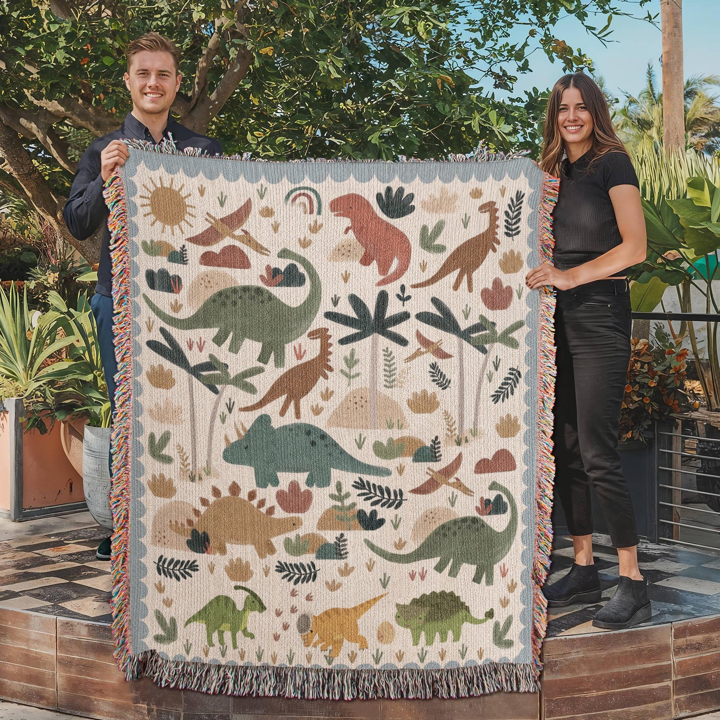 Kids Dinosaur Blanket,Custom Dinosaur Theme Throws, Cute Animal Comfort Blanket, Dinosaur Lover Gift for Kids