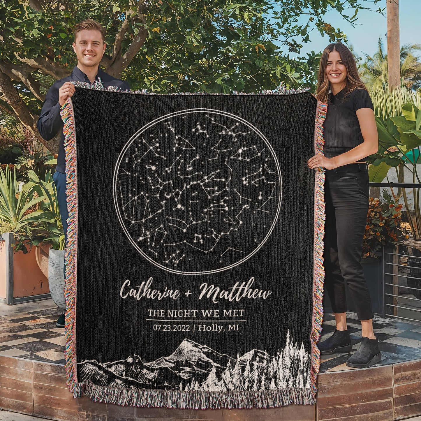 Personalized Blanket Custom Star Map By Date Couples Gift for Wedding Anniversary Husband Gift for Wife Gift for Fiancee Gift for Him Her
