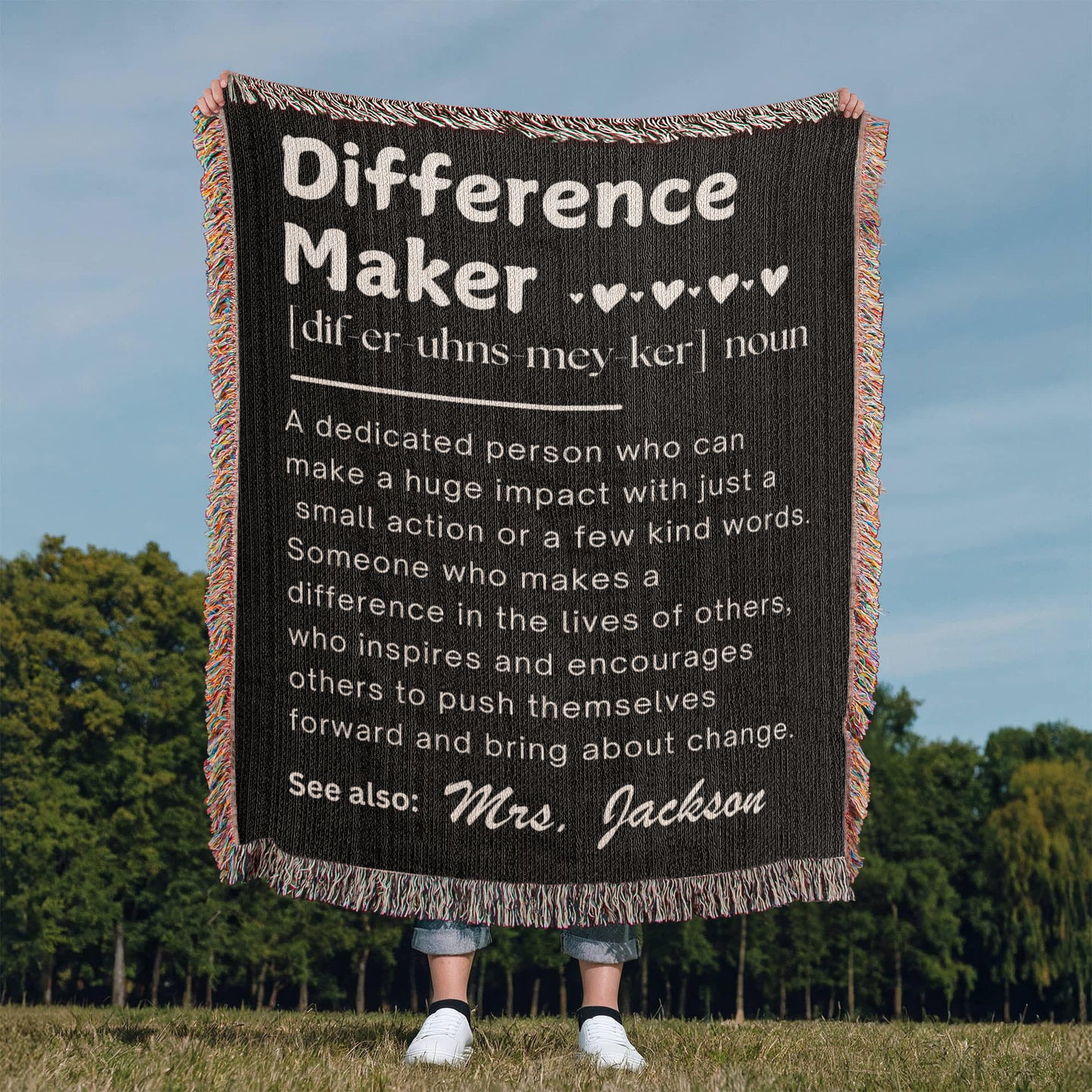 Personalized Difference Maker Blanket, Custom Difference Maker Definition gift, Gift for Mom, Coworker Birthday gift, Mentor gift, Gift for Leader