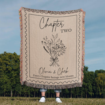 Custom Cotton Blanket For Couple | Personalized Anniversary Gift for Husband or Wife