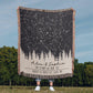 Personalized Wedding Woven Blanket, Custom Star Map Throw with Names, Night Sky Special Date, Outdoors Lovers Gift, Cotton Anniversary Gift