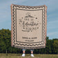 Custom Name and Date Wedding Blanket, Personalized Woven Throw, Hand Drawn Wedding Stamp Gift, Whimsical Couple Keepsake, Wedding Souvenir