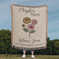 30th Birthday Gift for Her or Him, Chapter 30 Name Blanket, Birth Flower Present, Personalized Gift for 30 Year Old Woman or Daughter