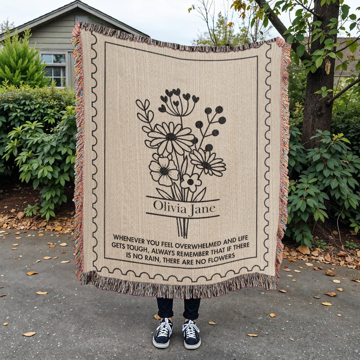 Custom Name Comfort Blanket | Encouragement Gift for Her, Daughter, Granddaughter, Niece