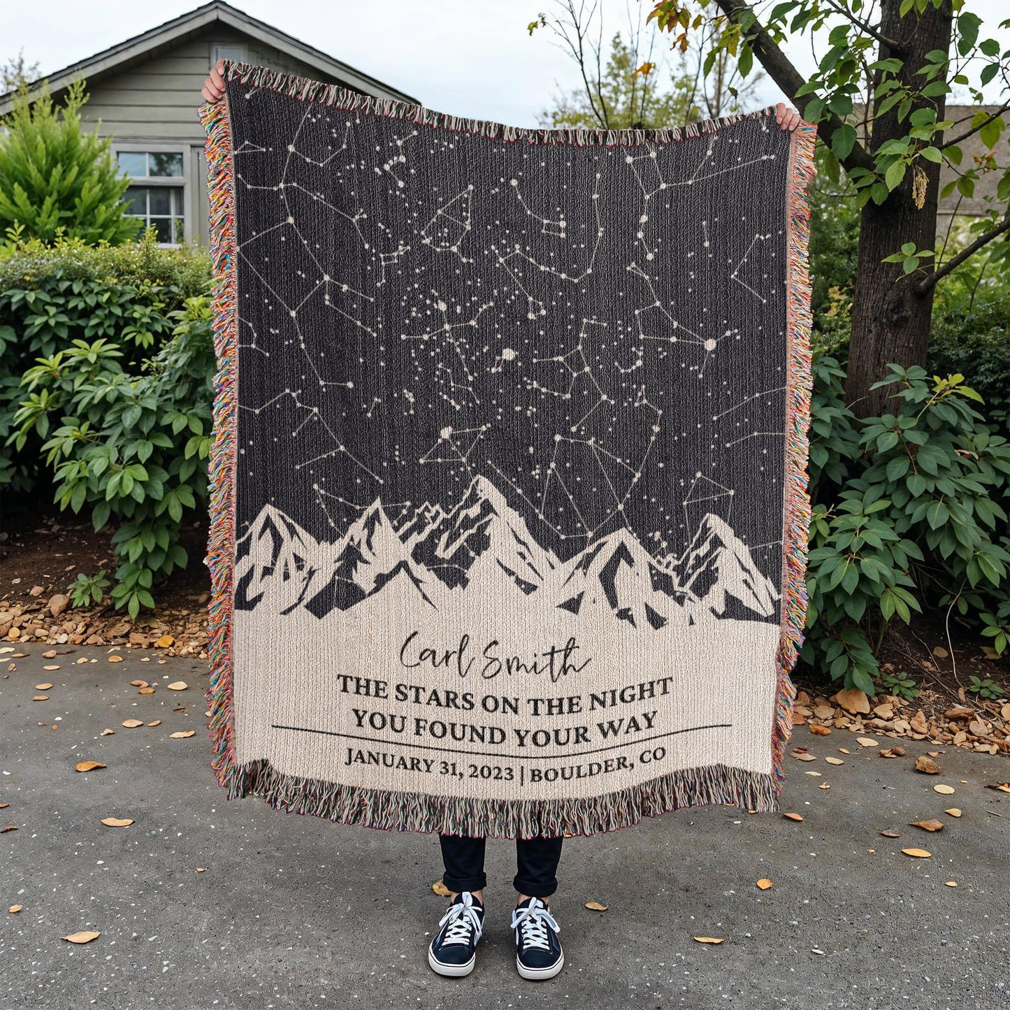 Custom Star Map By Date Recovery Blanket Sobriety gifts, Sober Anniversary, Mountain Lover Sober Encouragement Gift, 1 year sober