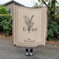 Personalized Cotton Anniversary Blanket | Custom Wedding Throw with Initials & Date | Christmas Gift