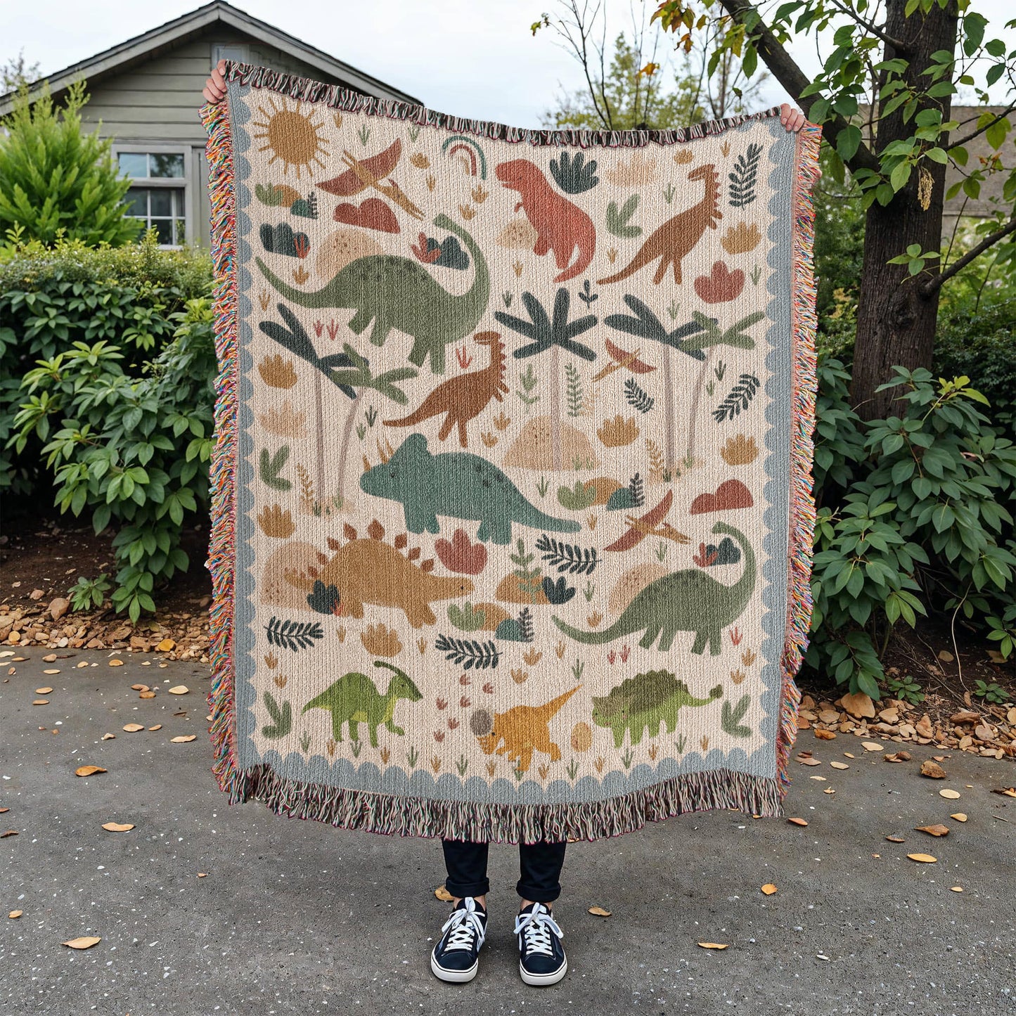 Kids Dinosaur Blanket,Custom Dinosaur Theme Throws, Cute Animal Comfort Blanket, Dinosaur Lover Gift for Kids