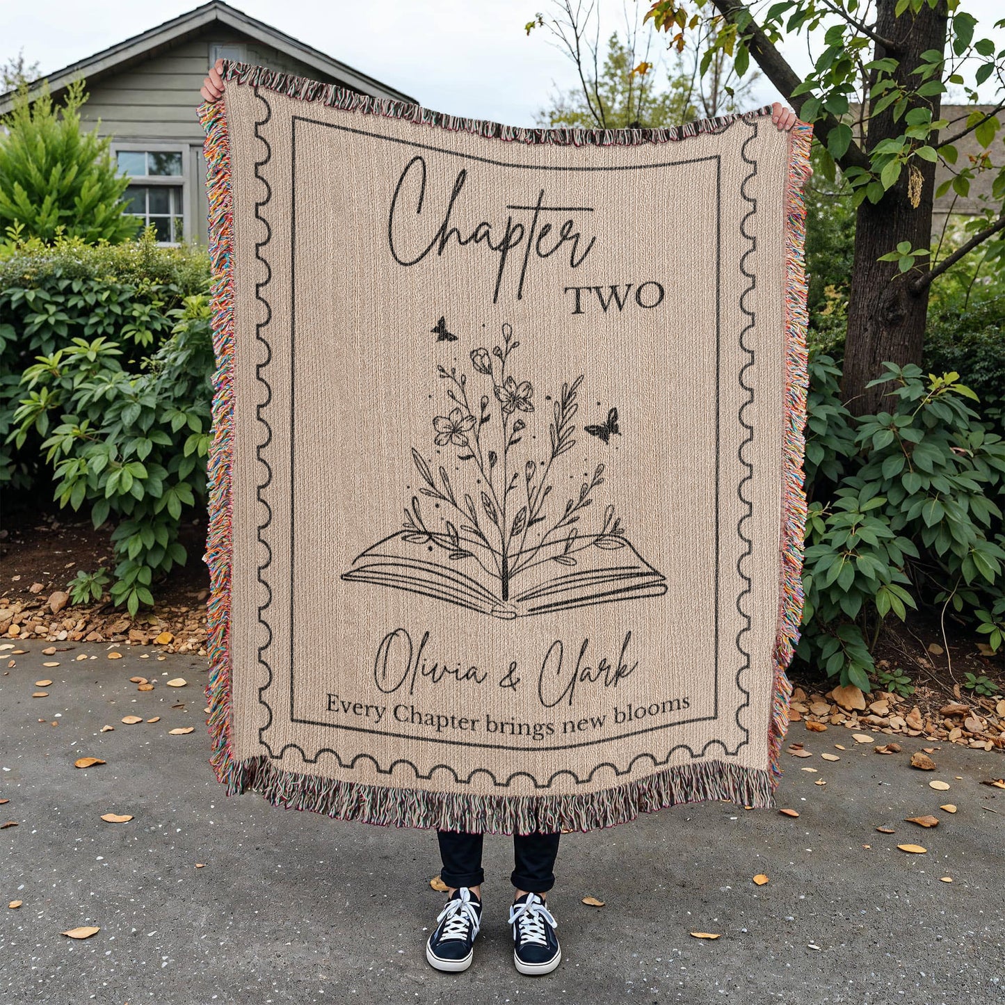 Custom Cotton Blanket Wedding Anniversary Gift for Husband, Wife or Couples Gift