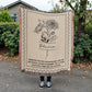 Custom Name and Birth Flower No Rain No Flowers Cotton Woven Blanket Gift for Her