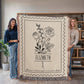 Unique Birthday Gift for Her, Birth Month Flower Blanket with Name, Personalized Gift for Daughter, Granddaughter or Niece