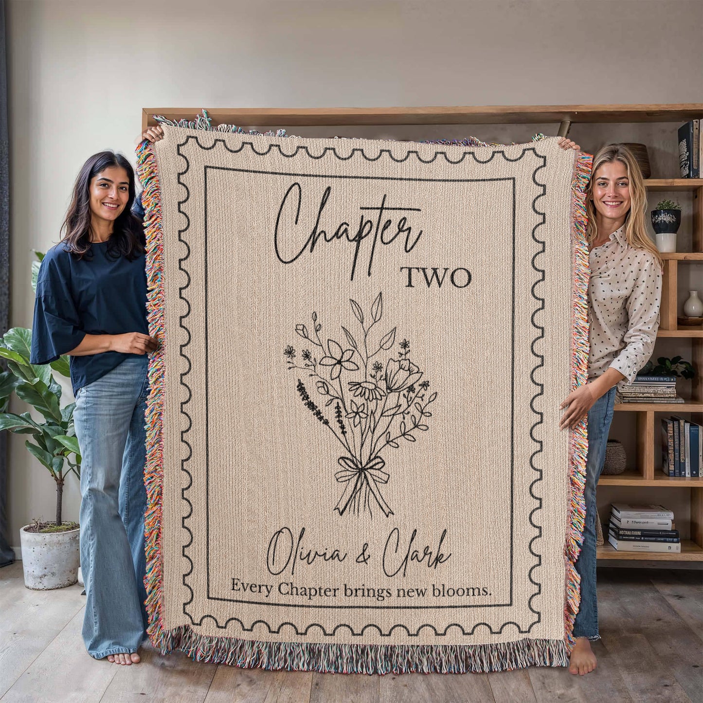 Custom Cotton Blanket For Couple | Personalized Anniversary Gift for Husband or Wife