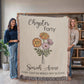 40th Birthday Gift for Her or Him, Chapter 40 Name Blanket, Birth Flower Throws, Personalized Gift for 40 Year Old Woman or Daughter