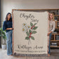 60th Birthday Gift for Women or Men, Chapter 60 Name Blanket, Birth Month Flower Throws, Personalized 60 Years Old Birthday Present