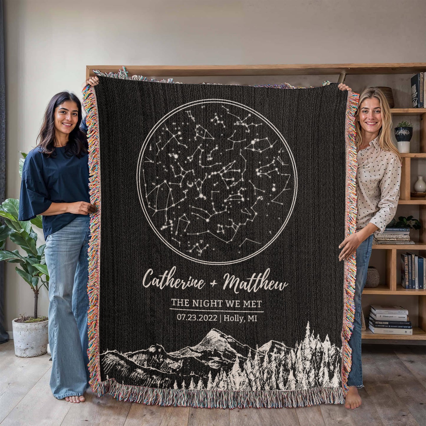 Personalized Blanket Custom Star Map By Date Couples Gift for Wedding Anniversary Husband Gift for Wife Gift for Fiancee Gift for Him Her