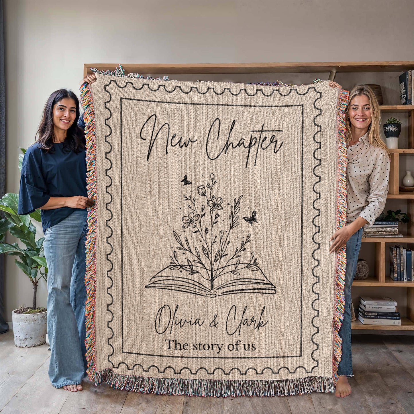 The Story of Us Personalized Couples Blanket | Wedding Engagement Anniversary Gift for Couple