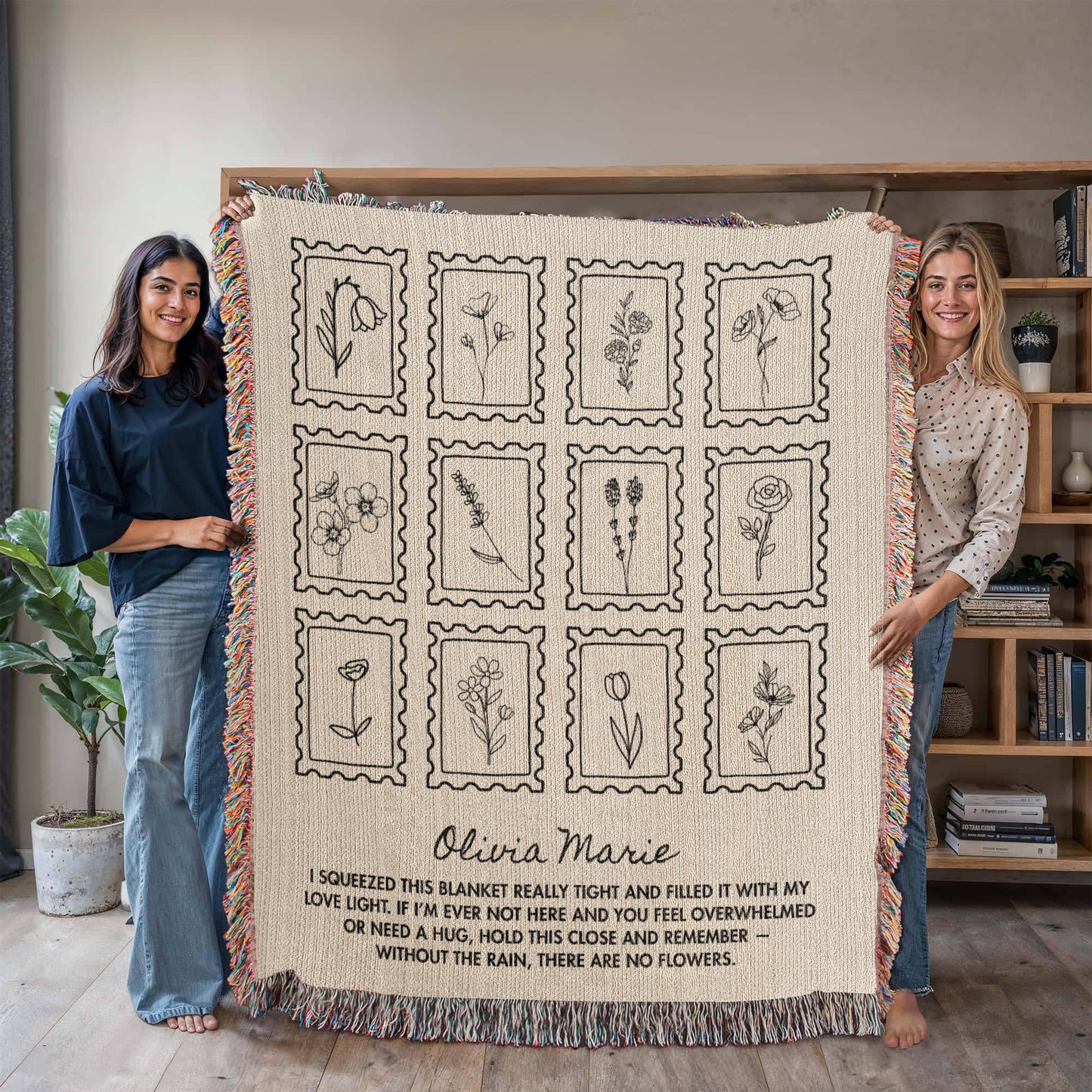 Custom Name Comfort Blanket | Encouragement Gift for Daughter or Granddaughter