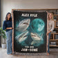 Personalized Shark Blanket, Custom Name Woven Blanket, Ocean Theme Gift for Kids & Teens, Cool Shark Room Decor, Birthday Gift for Boys