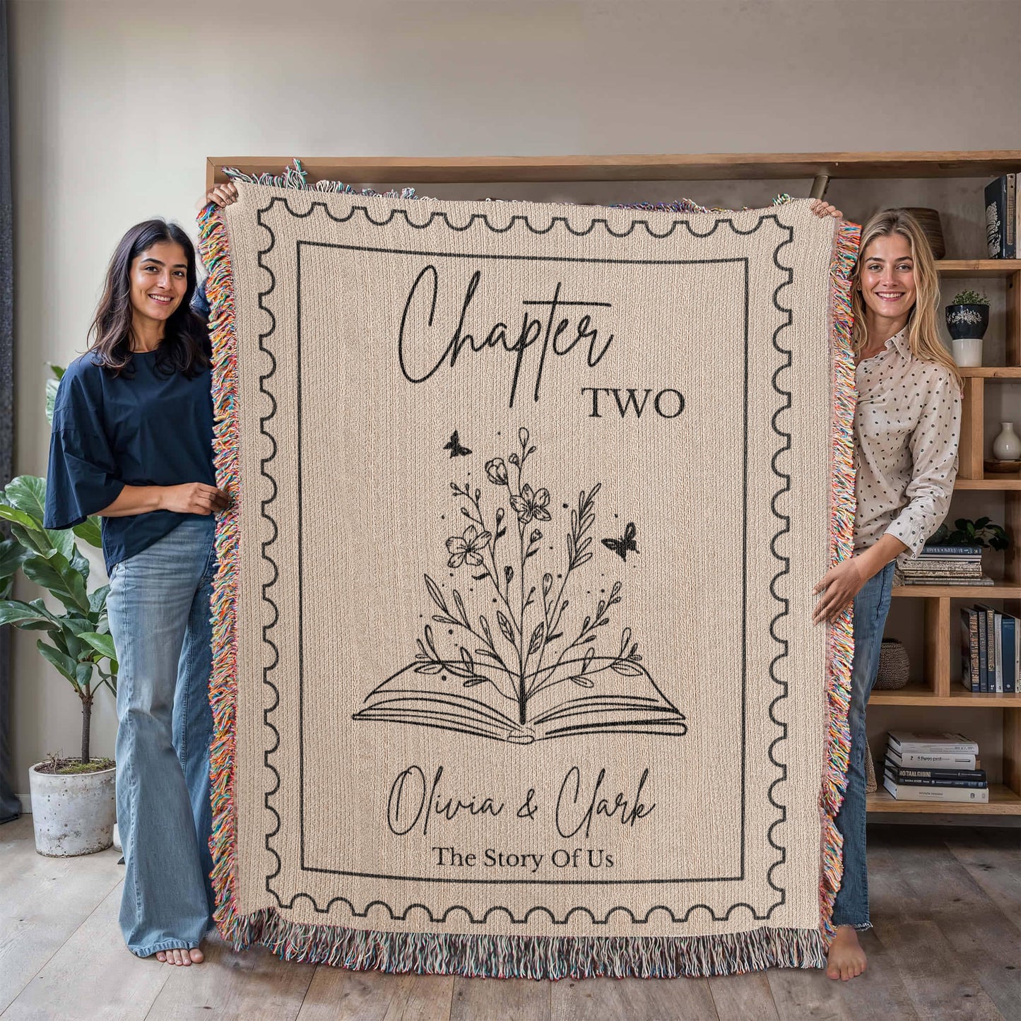 The Story of Us Custom Cotton Blanket | Anniversary Gift for Husband and Wife, Couple Christmas Gift Idea