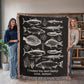 Personalized New Dad Gifts, New Grandpa Gift Fishing | Fisherman Gift from Baby First Father's Day Gift Custom Woven Blanket