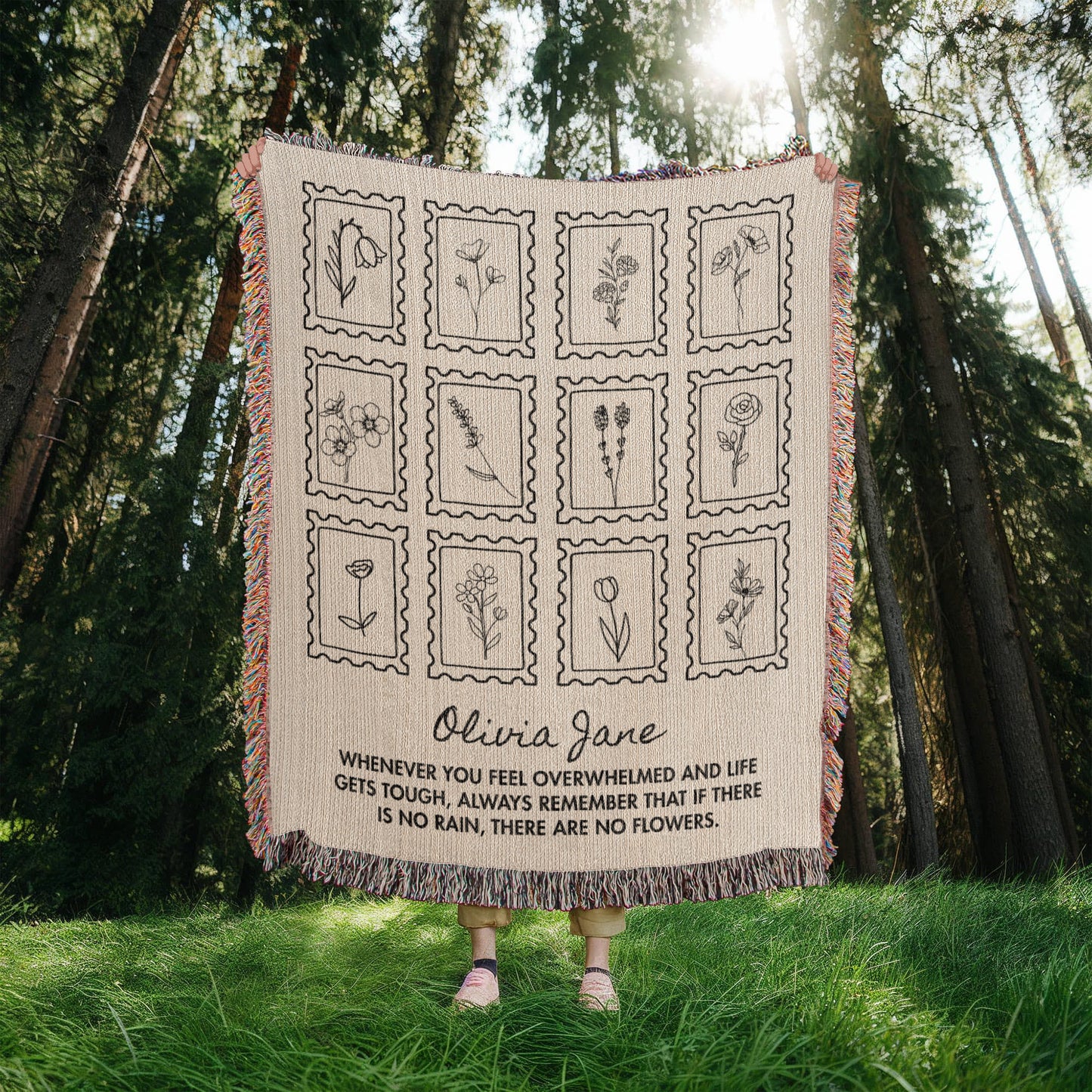 Personalized Hug Blanket Gift |  Comfort Throw for Daughter, Niece, Granddaughter | Encouragement, Mental Health, Anxiety