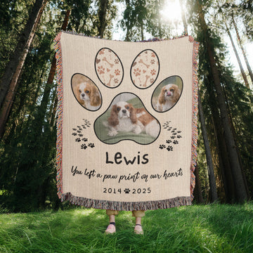 Personalized Dog Photo Blanket, Pet Blanket with Pictures, Pet Memorial Gifts, Dog Loss Gift, Pet Loss Keepsake, Gift for Dog Mom Dog Dad