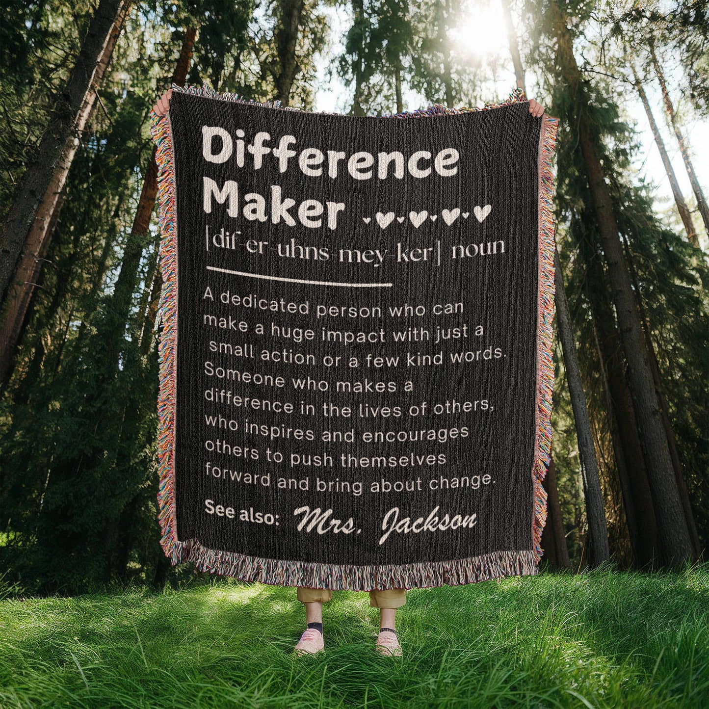Personalized Difference Maker Blanket, Custom Difference Maker Definition gift, Gift for Mom, Coworker Birthday gift, Mentor gift, Gift for Leader
