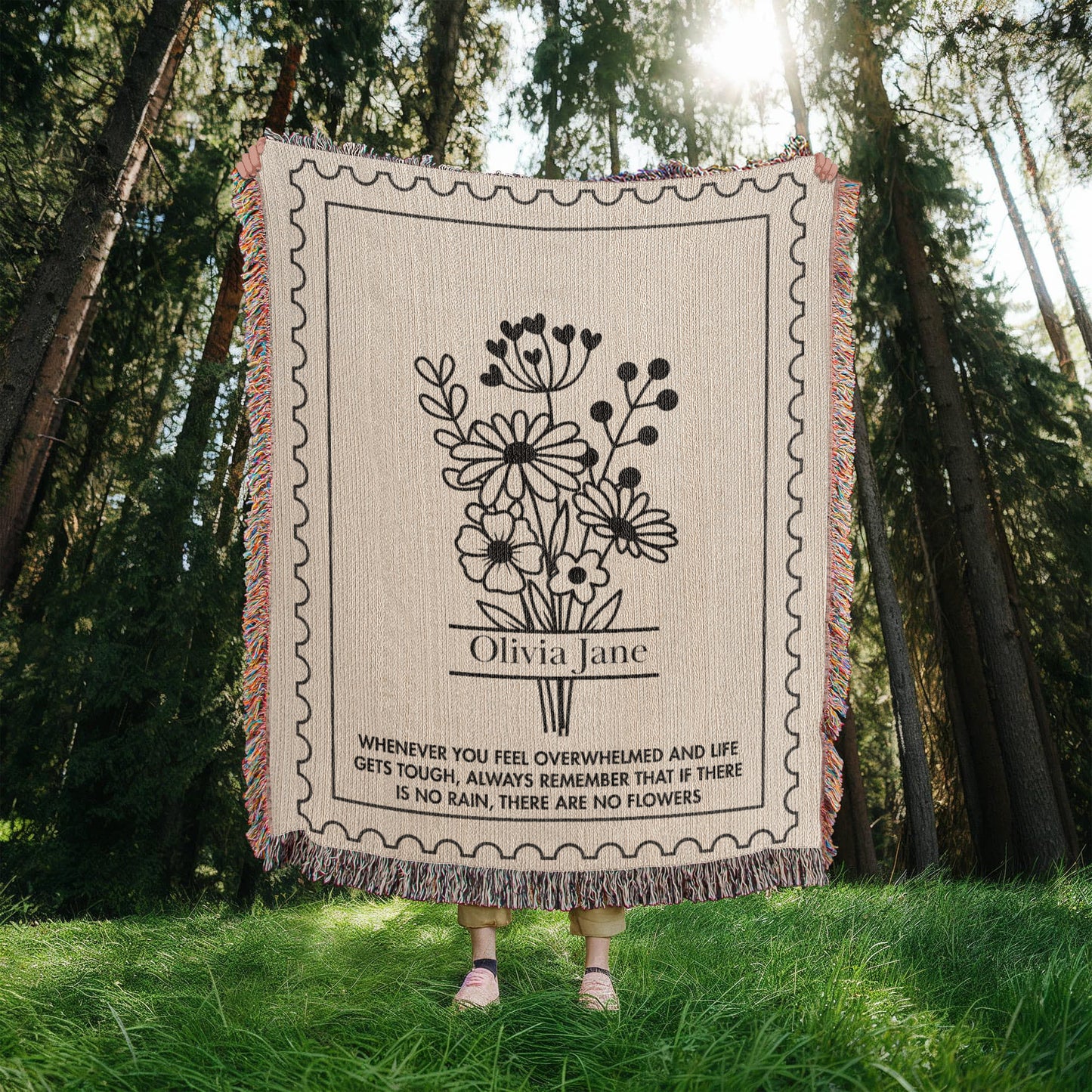 Custom Name Comfort Blanket | Encouragement Gift for Her, Daughter, Granddaughter, Niece