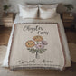 40th Birthday Gift for Her or Him, Chapter 40 Name Blanket, Birth Flower Throws, Personalized Gift for 40 Year Old Woman or Daughter