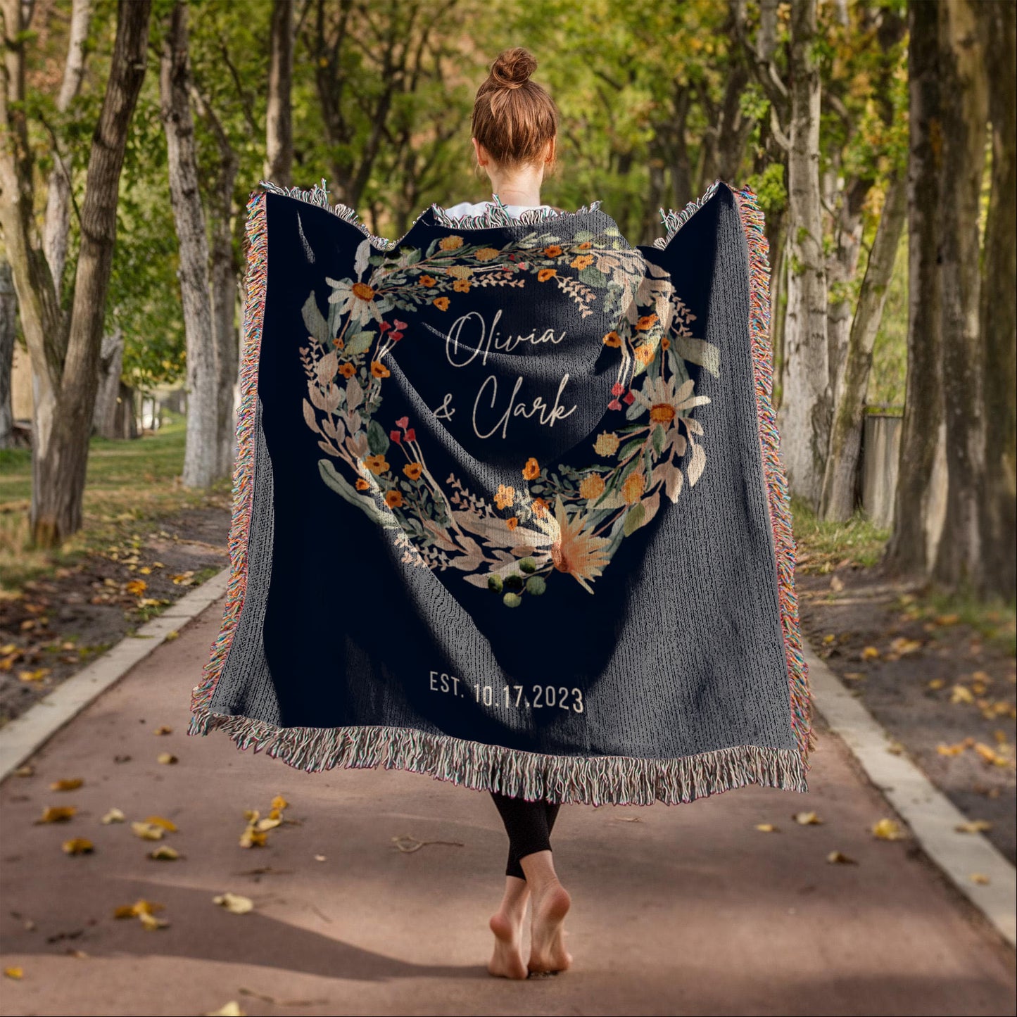 Personalized Couples Blanket with Names & Date | Custom Cotton Throw Wedding Gift, Romantic Christmas Present, Anniversary or Engagement