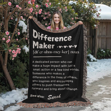 Personalized Difference Maker Blanket, Custom Difference Maker Definition gift, Gift for Mom, Coworker Birthday gift, Mentor gift, Gift for Leader