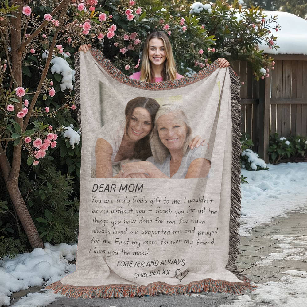 LETTER BLANKET Personalized Gift Love Birthday Gift For Mom Dad Grandma Woven Cotton Anniversary Gift Girlfriend Boyfriend Valentines Gift