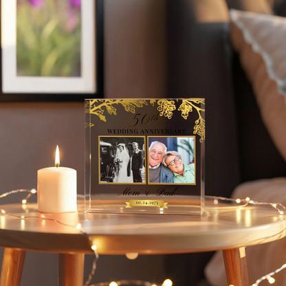 Anniversary Gift for Parents, Then and Now Picture Frame, 50th Anniversary Gift, Gift for Parents Golden Anniversary, Double Picture Frame
