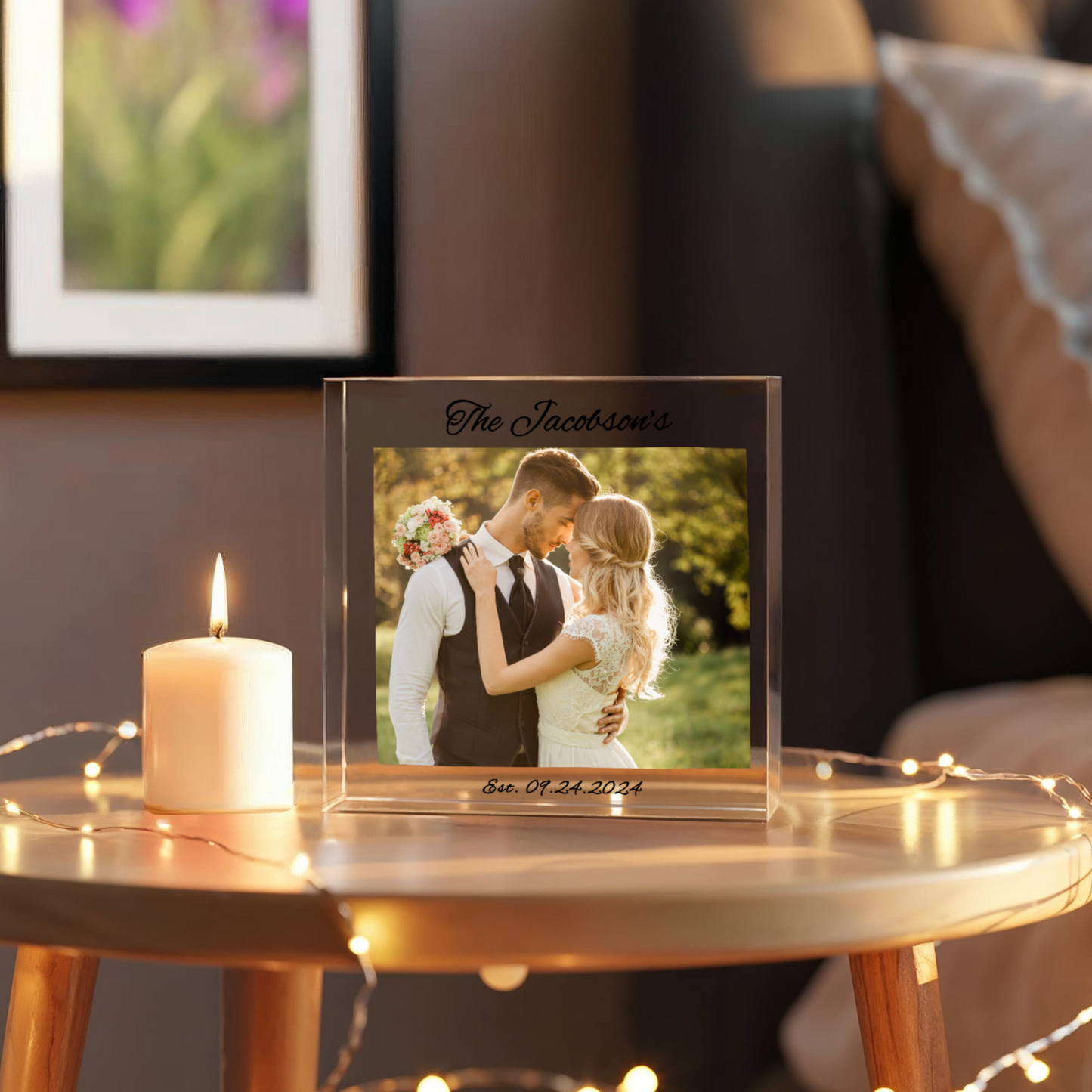 Personalized Wedding Keepsake Custom Photo on Acrylic Block, Anniversary Gift for Husband, Wife, Couple Gifts