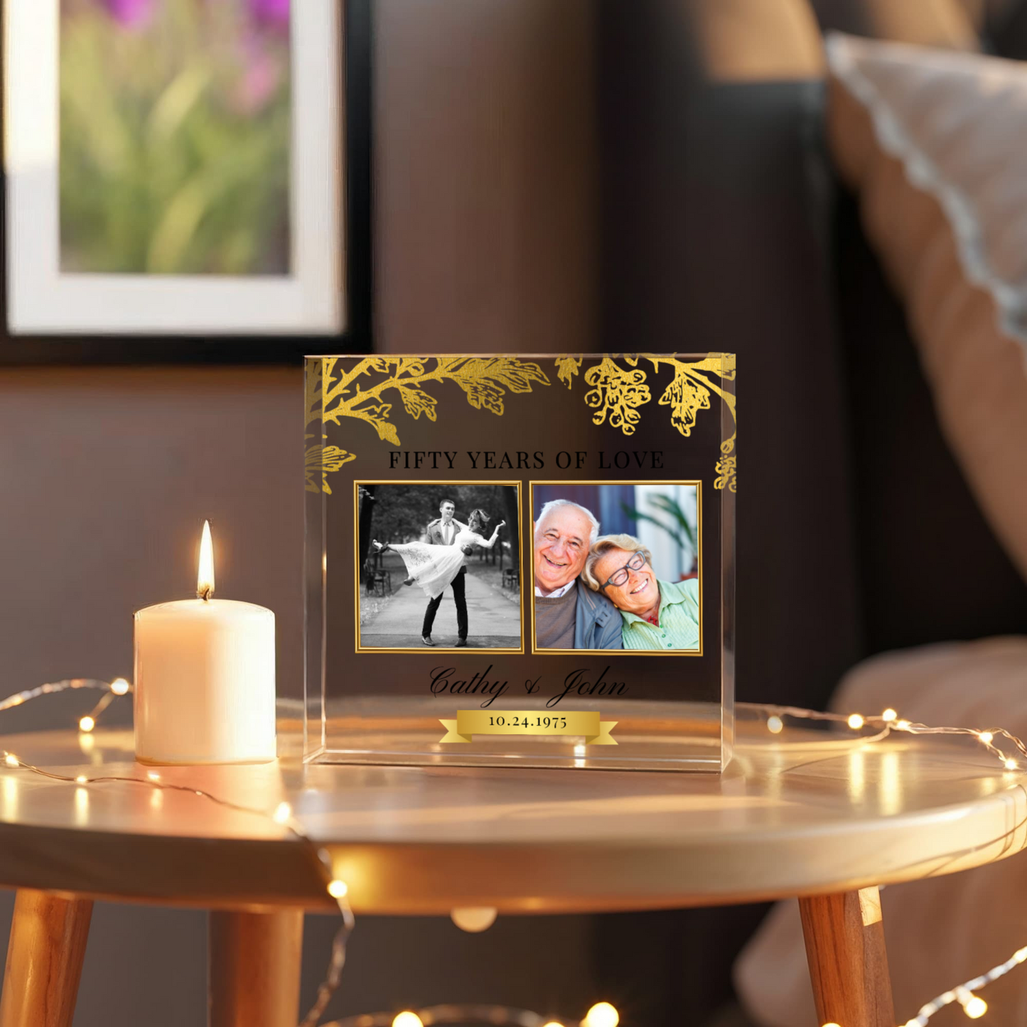 Personalized 50th Anniversary Gift, Gold Anniversary Gift, 50th Wedding Anniversary Keepsake Plaque, Gold 50th Anniversary Gift for Couple