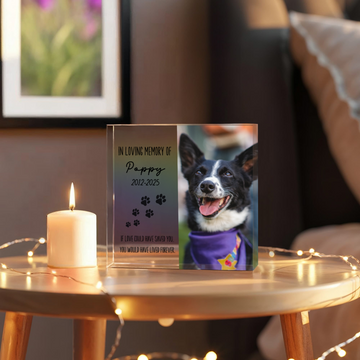 Personalized Pet Memorial With Photo, Custom Pet Remembrance Gift for Him or Her, Pet Memorial Gift, Cat or Dog Sympathy Gift