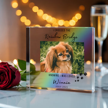 Rainbow Bridge Plaque, Pet Memorial Gift with Personalized Name, Dog / Cat/ Pet Remembrance