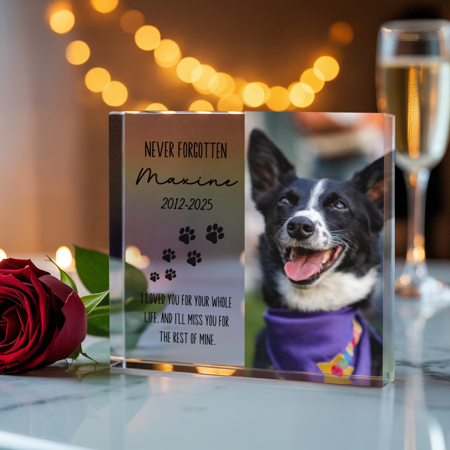 Pet Memorial Photo Plaque, Cat or Dog memorial Gift, Loss of Pet Gift, Personalized Pet Memorial Gift, Christmas gift