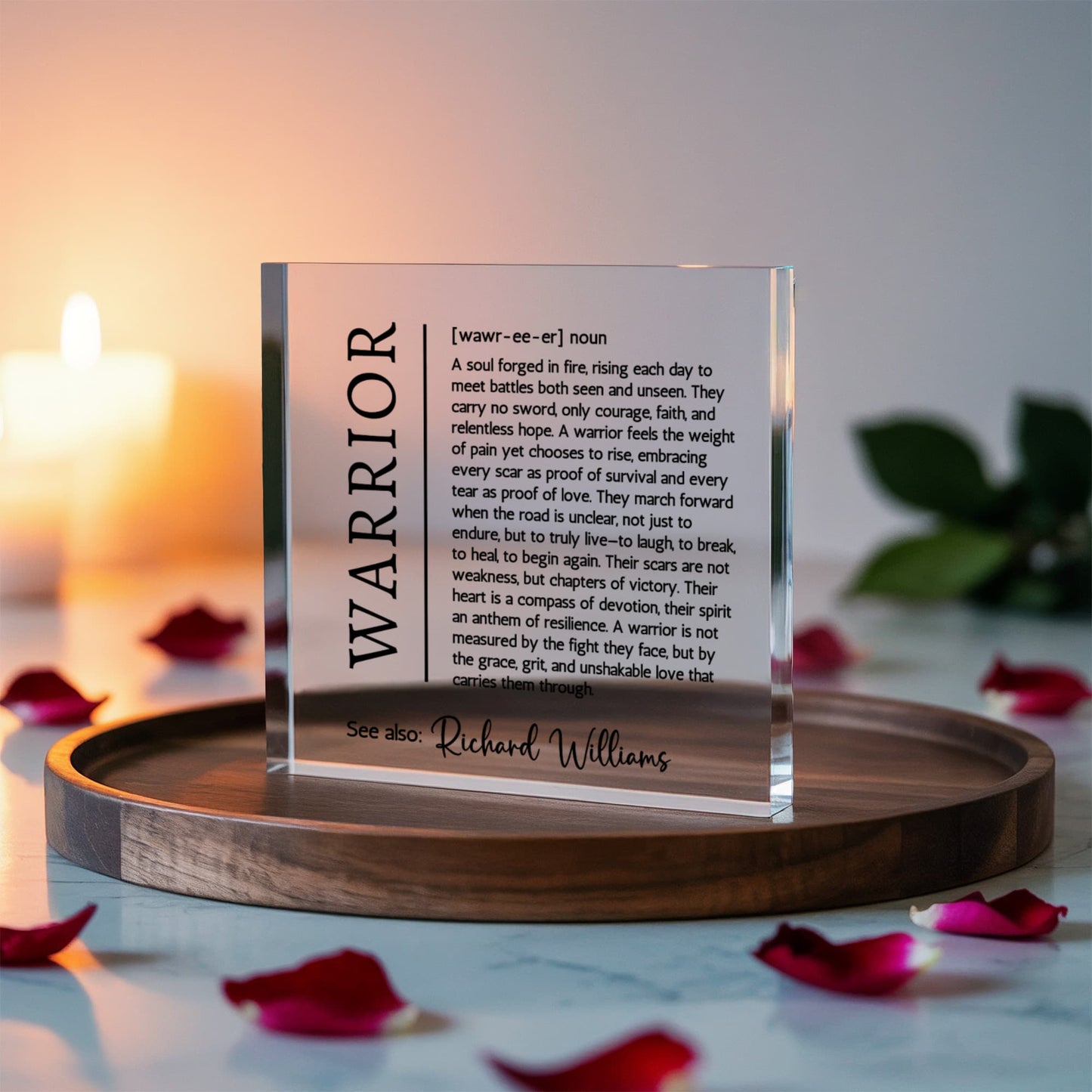 Personalized Name Warrior Definition Plaque