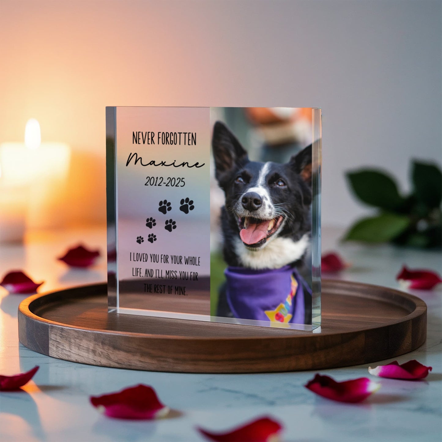 Pet Memorial Photo Plaque, Cat or Dog memorial Gift, Loss of Pet Gift, Personalized Pet Memorial Gift, Christmas gift