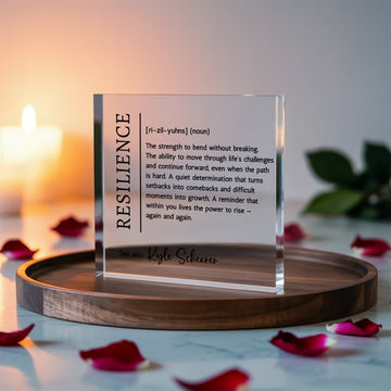 Resilience Gift Custom Name Acrylic Block
