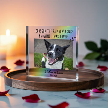 Personalized Pet Memorial Photo,Custom Pet Memorial Acrylic Block, Loss of dog or Cat Pet Memorial Gift, Sympathy Christmas Gift