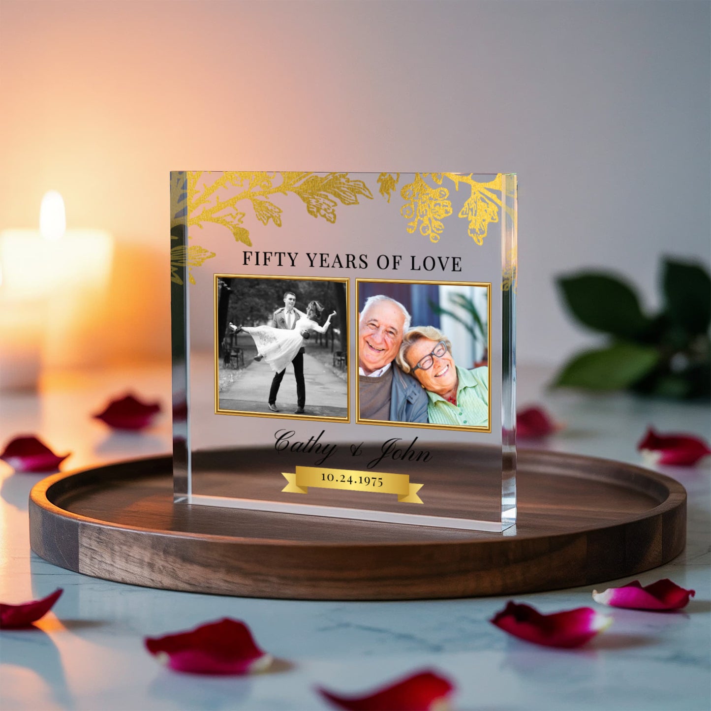 Personalized 50th Anniversary Gift, Gold Anniversary Gift, 50th Wedding Anniversary Keepsake Plaque, Gold 50th Anniversary Gift for Couple