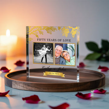 Personalized 50th Anniversary Gift, Gold Anniversary Gift, 50th Wedding Anniversary Keepsake Plaque, Gold 50th Anniversary Gift for Couple