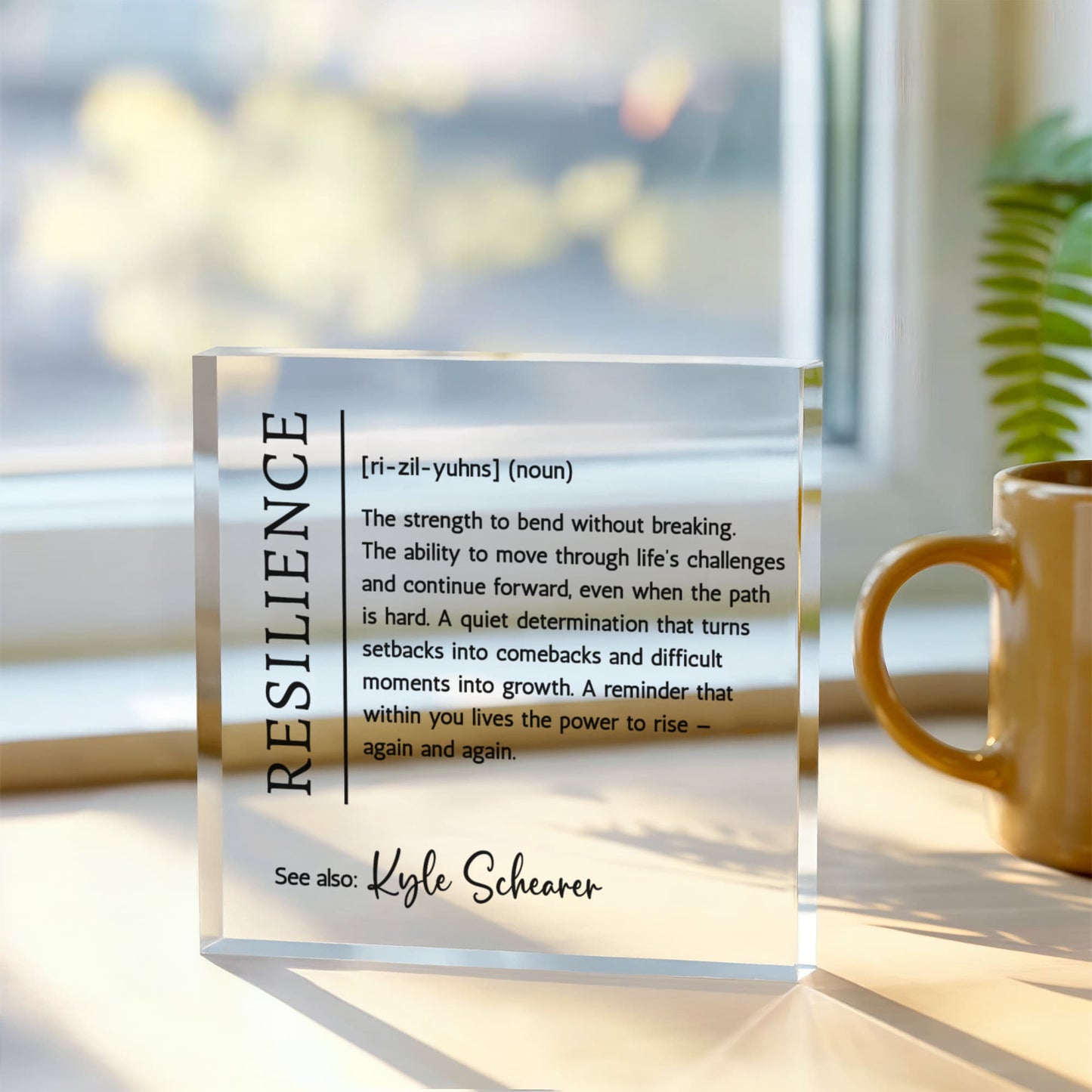 Resilience Gift Custom Name Acrylic Block